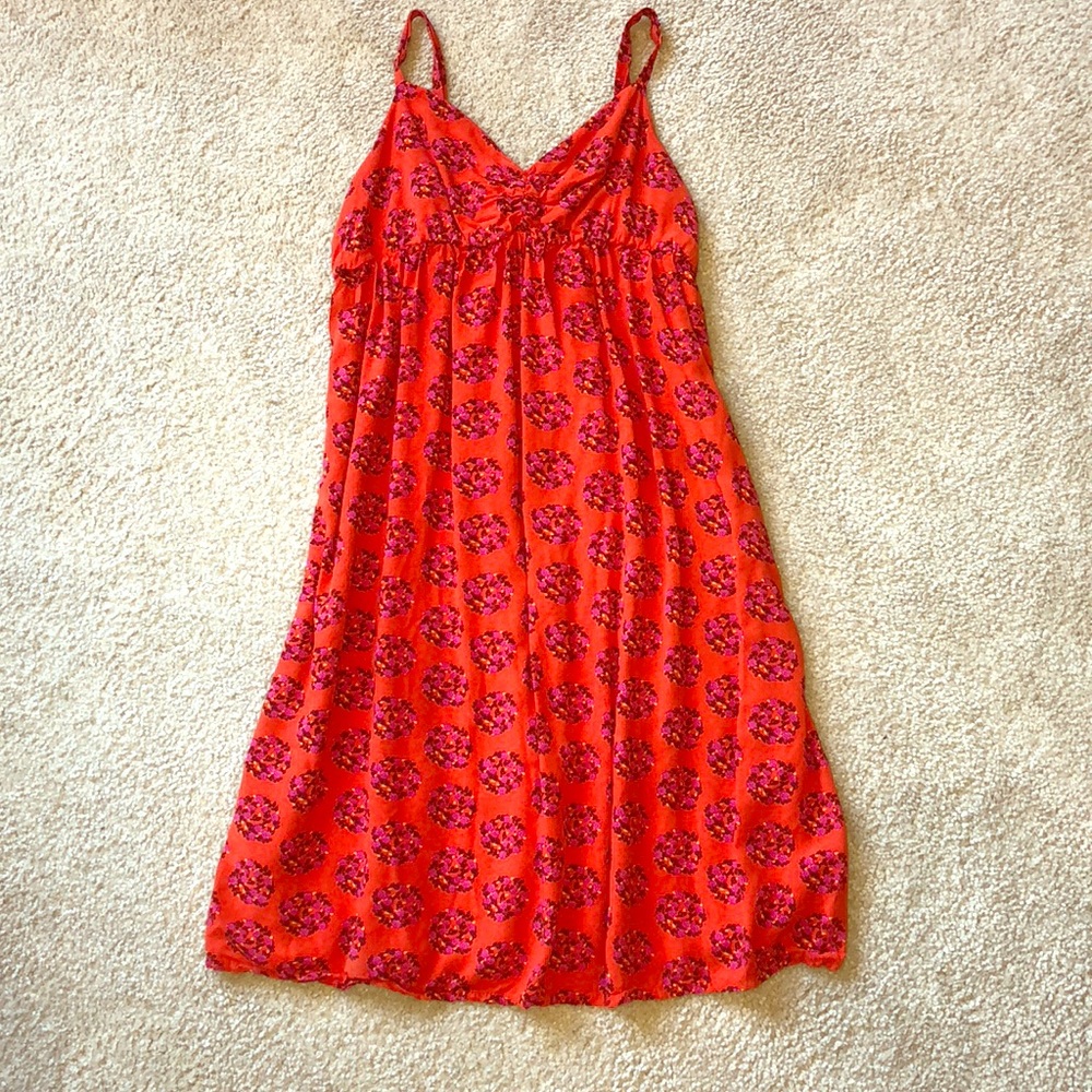 Sundress w/floral print & adjustable straps.